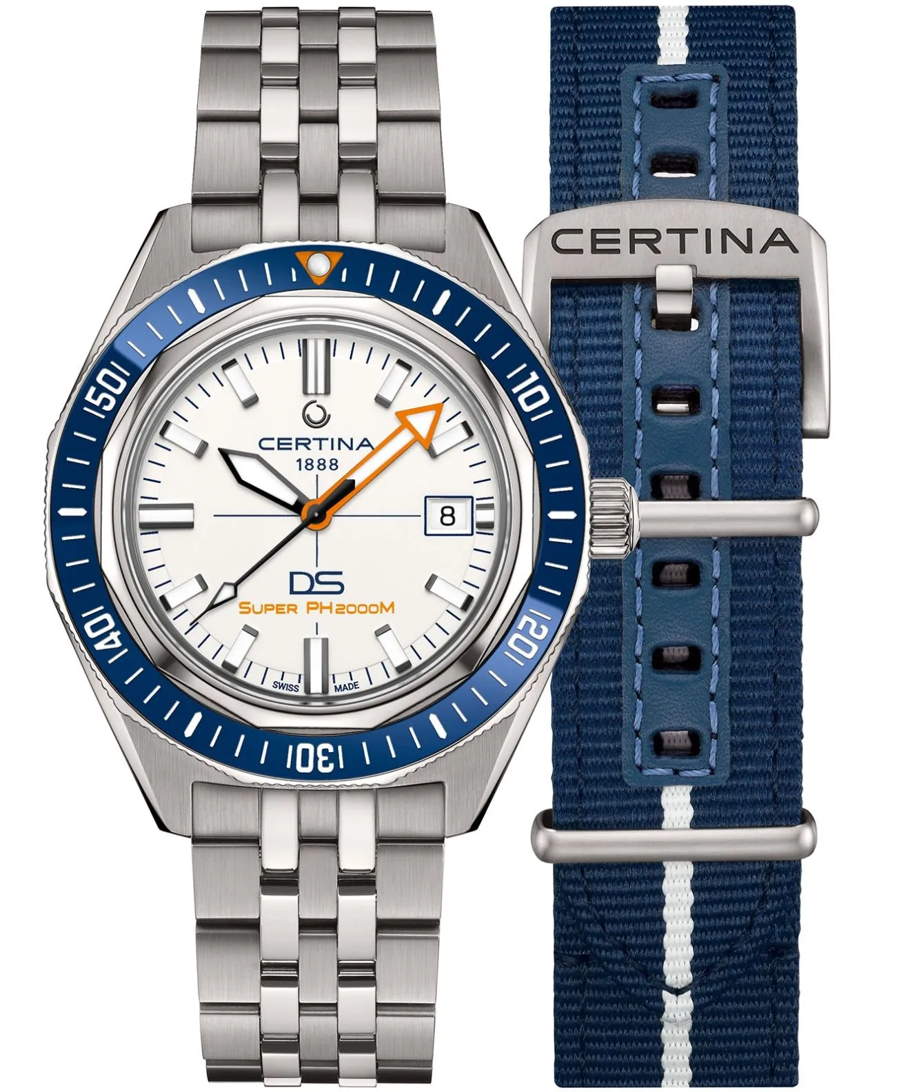 Zegarek Certina DS Heritage PH 2000M Automatic Titanium SET C050.607.44.011.02 (C0506074401102)