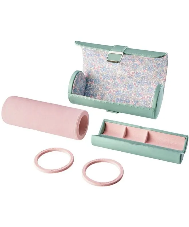 Etui podróżne Wolf x Liberty Julia Interior Print Sage na 3 zegarki z kapsułą na biżuterię 381551