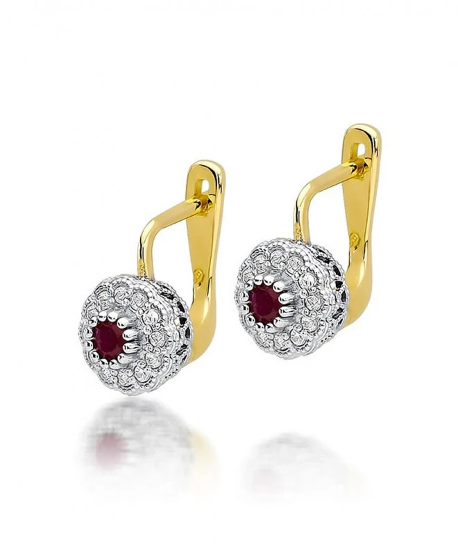 Kolczyki Bonore Crystal Olbia-Tempioze złota próby 585 z rubinem 0,15 ct 128713