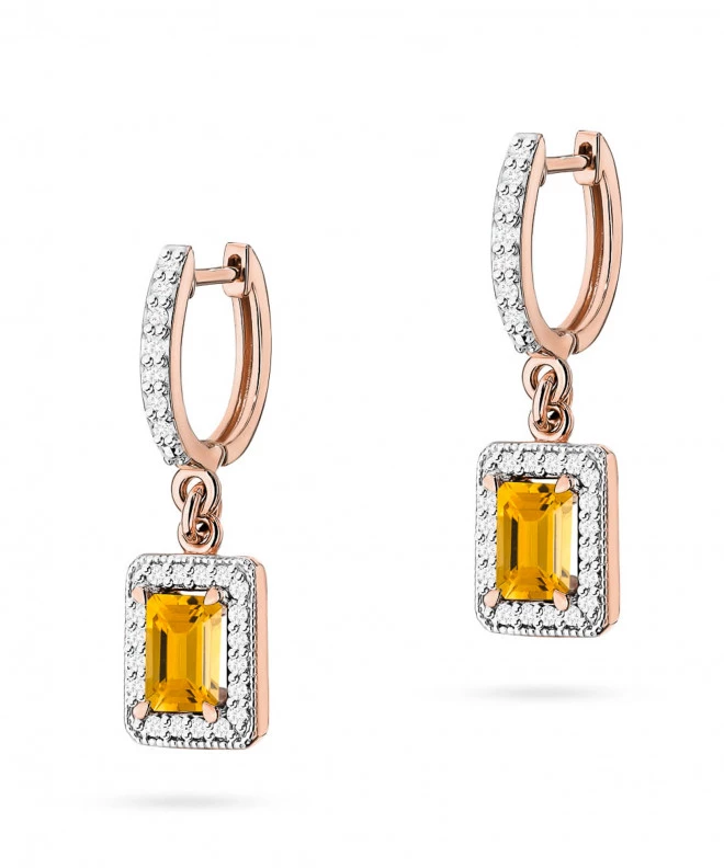 Kolczyki Bonore ze Złota próby 585 z cytrynem 1,2 ct 173917