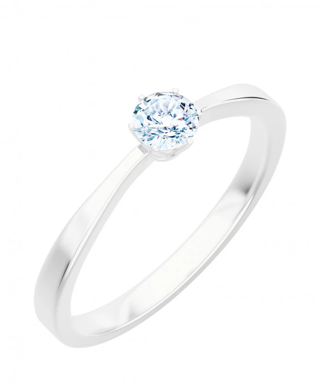 Pierścionek Bonore Elegant Samugheoz białego złota próby 585 z diamentem 0,4 ct 116223