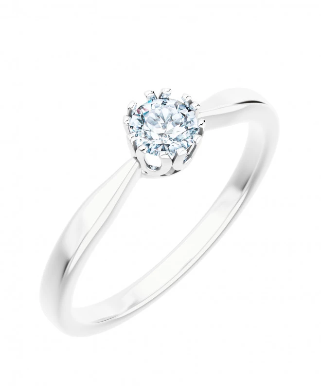 Pierścionek Bonore Elegant Narboliaz białego złota próby 585 z diamentem 0,4 ct 116219