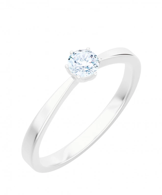 Pierścionek Bonore Elegant Siamannaz białego złota próby 585 z diamentem 0,4 ct 116224