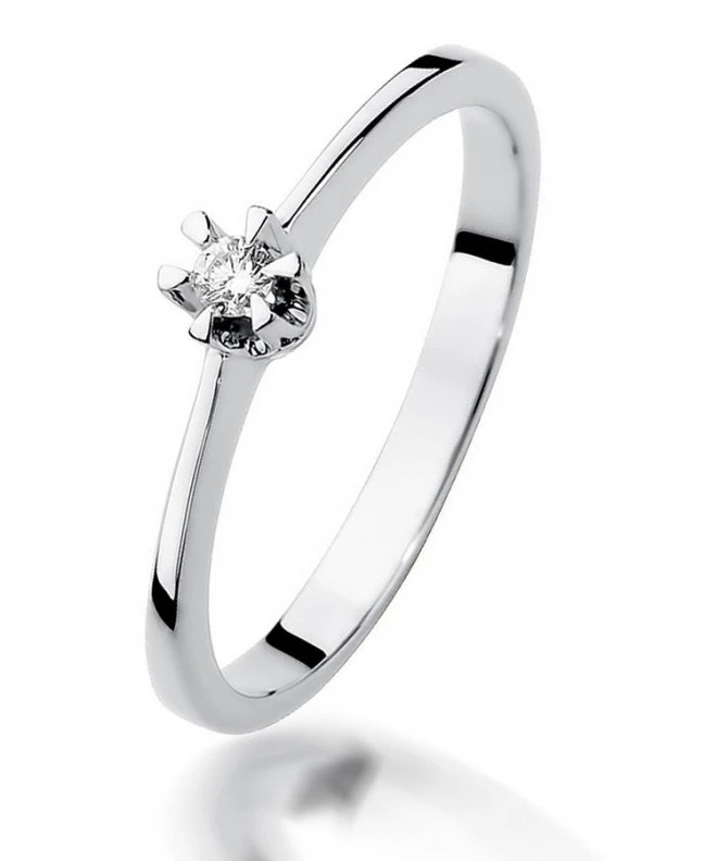 Pierścionek Bonore Simple Cesinaliz białego złota próby 585 z diamentem 0,04 ct 106821