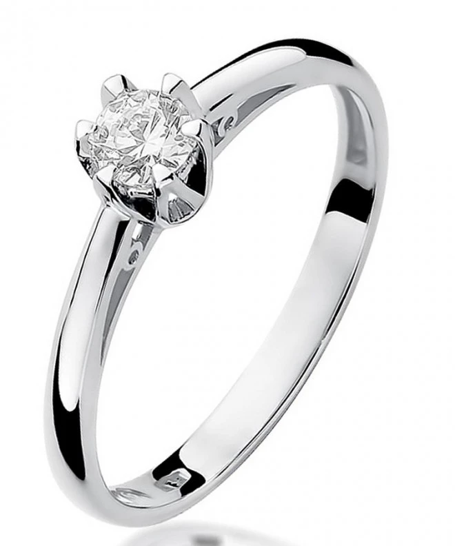 Pierścionek Bonore Simple Cosoletoz białego złota próby 585 z diamentem 0,15 ct 110927