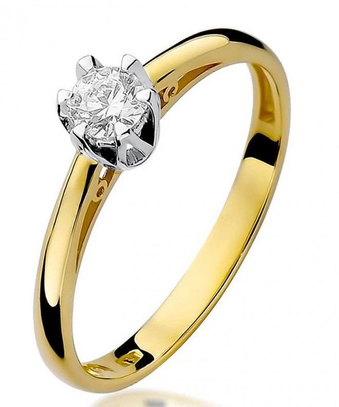 Pierścionek Bonore Simple Maissanaze złota próby 585 z diamentem 0,15 ct 85151