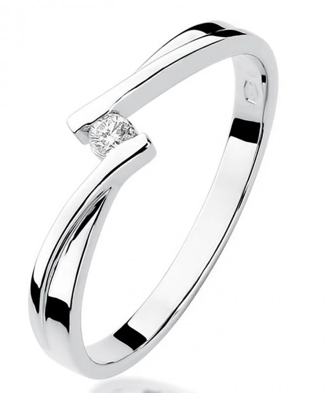 Pierścionek Bonore Midnight Rossanaz białego złota próby 585 z diamentem 0,04 ct 106823