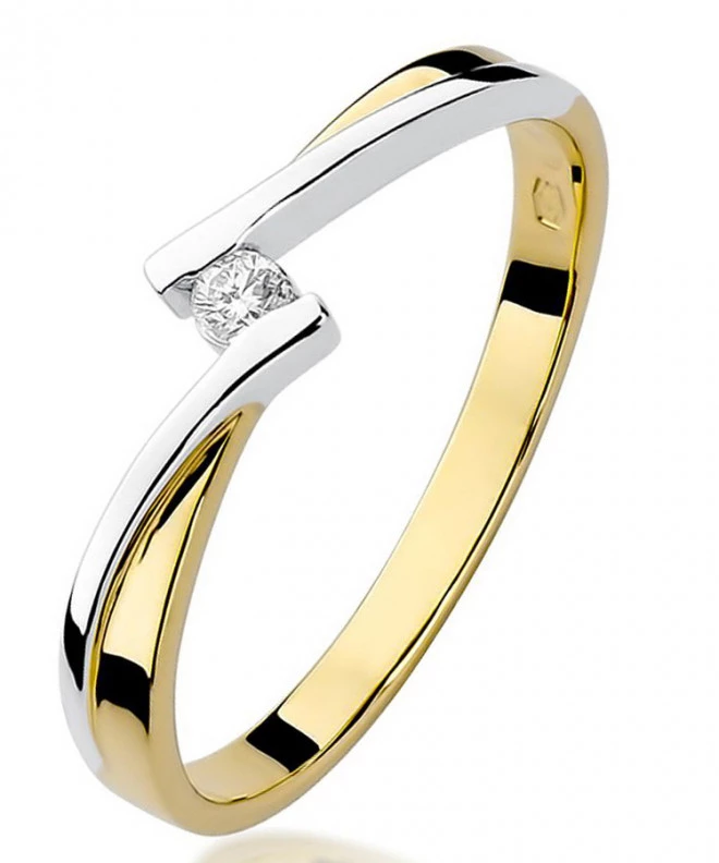Pierścionek Bonore Simple Ciglianoze złota próby 585 z diamentem 0,04 ct 81044