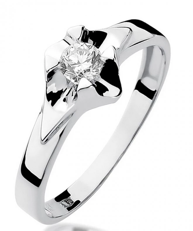 Pierścionek Bonore Blossom Cossoinez białego złota próby 585 z diamentem 0,3 ct 115095