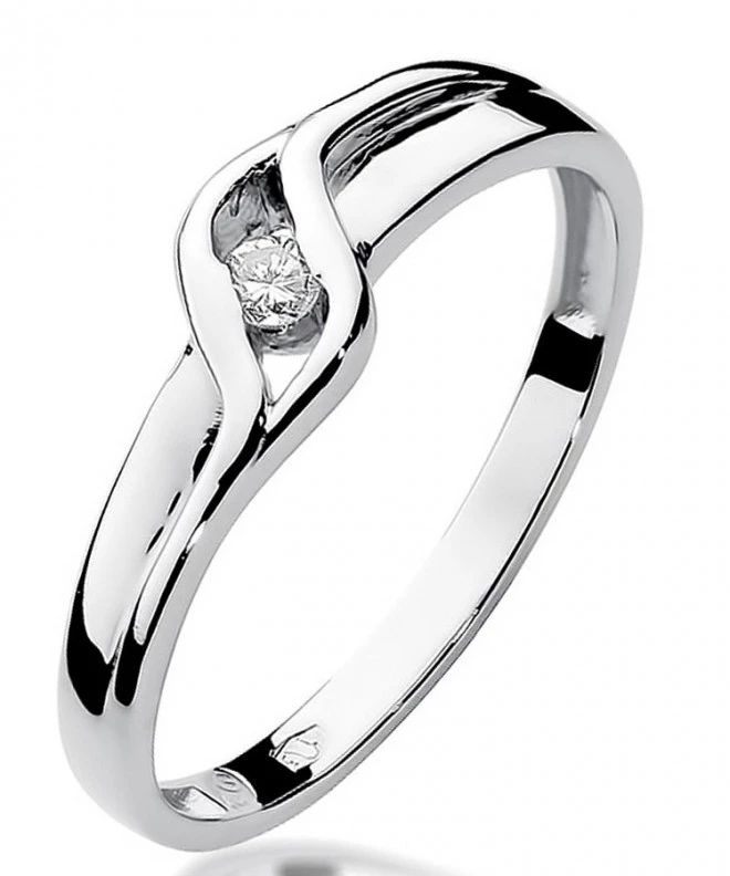 Pierścionek Bonore Midnight Sambucoz białego złota próby 585 z diamentem 0,04 ct 106827