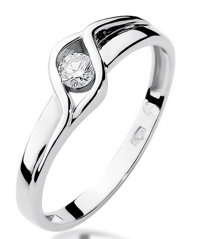 Pierścionek Bonore Midnight Casascoz białego złota próby 585 z diamentem 0,1 ct 108863