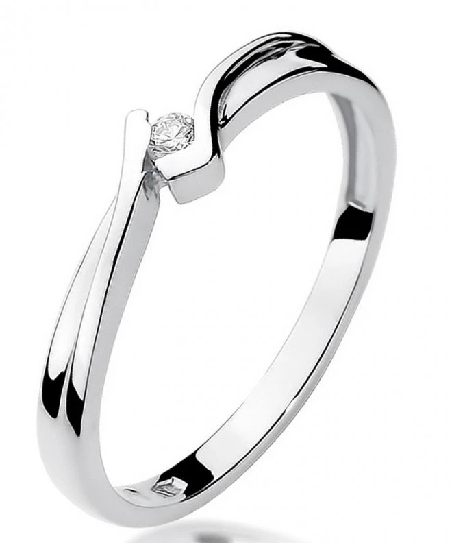 Pierścionek Bonore Midnight Stroppoz białego złota próby 585 z diamentem 0,04 ct 106828