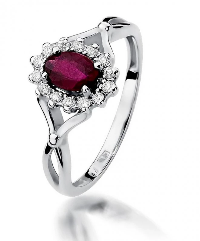 Pierścionek Bonore Midnight Bardinetoz białego złota próby 585 z rubinem 0,6 ct 121361