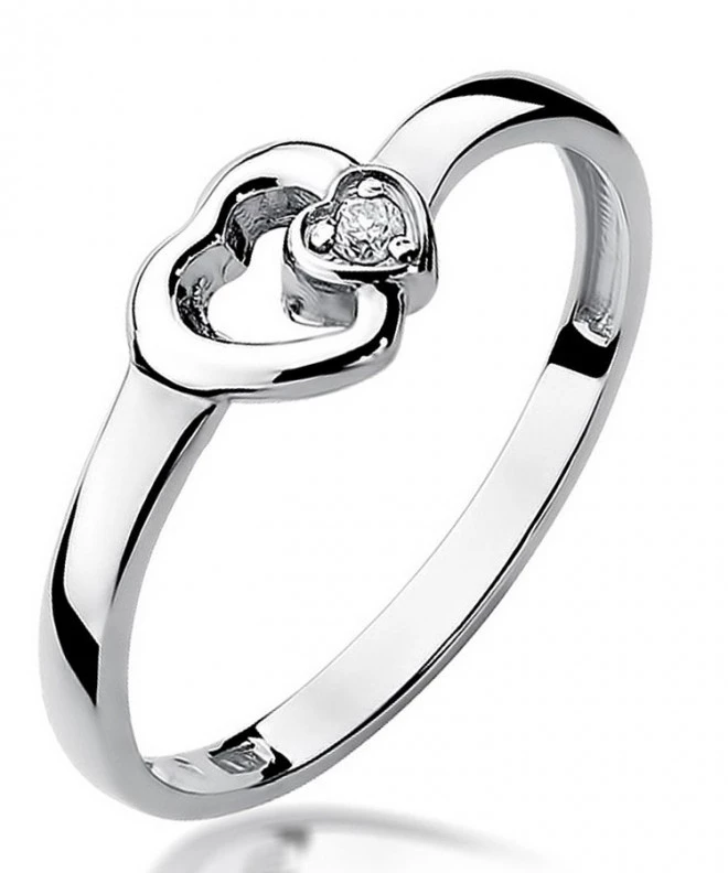 Pierścionek Bonore Love Frigentoz białego złota próby 585 z diamentem 0,02 ct 106832