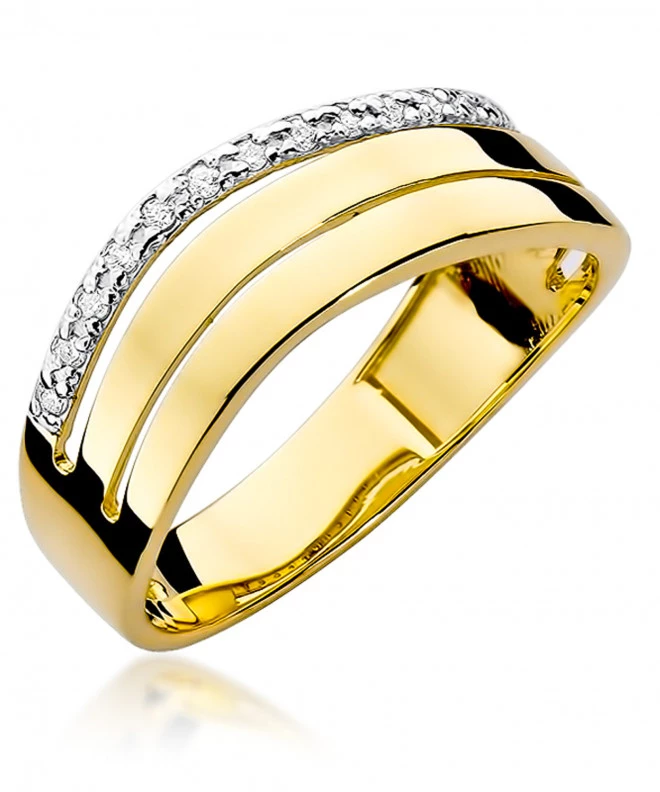 Pierścionek Bonore ze Złota próby 585 z diamentem 0,09 ct 152099