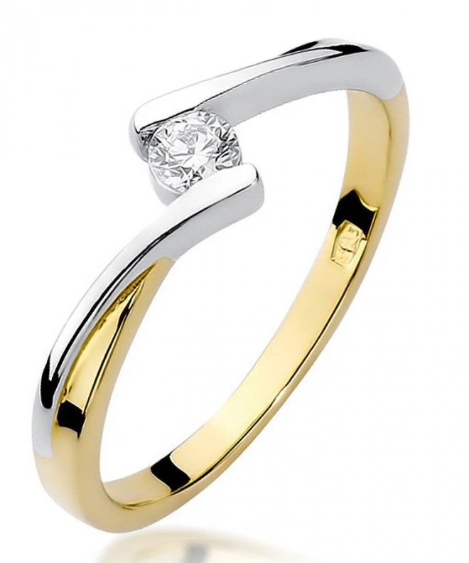 Pierścionek Bonore Midnight Tiglioleze złota próby 585 z diamentem 0,1 ct 83088