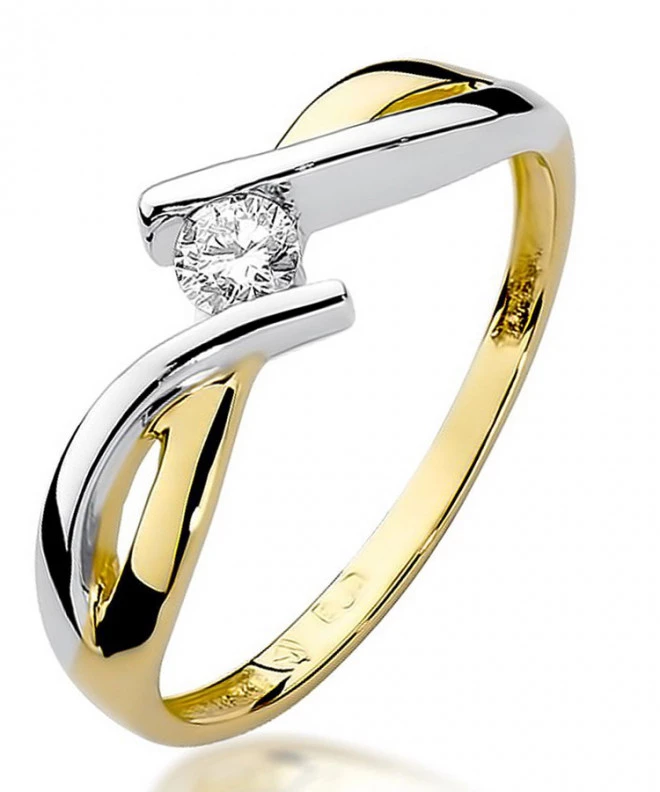 Pierścionek Bonore Midnight Carrosioze złota próby 585 z diamentem 0,1 ct 83091