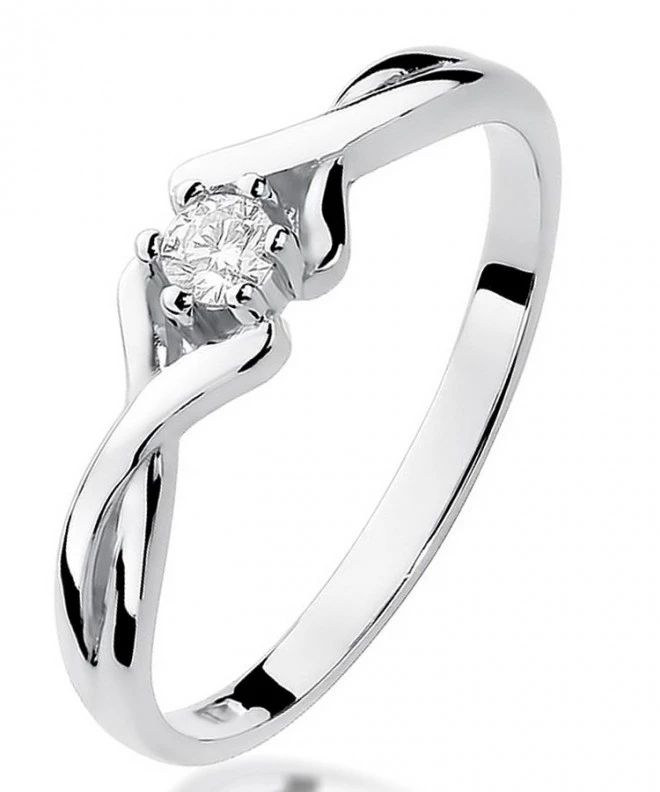 Pierścionek Bonore Midnight Conzanoz białego złota próby 585 z diamentem 0,1 ct 108866