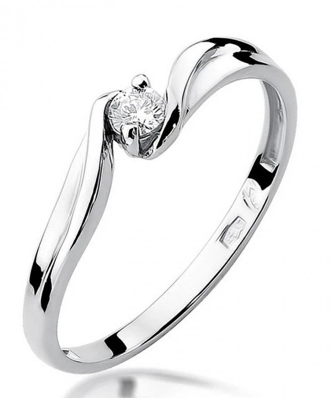 Pierścionek Bonore Simple Maruggioz białego złota próby 585 z diamentem 0,08 ct 108876