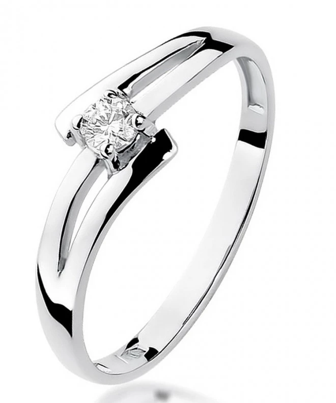 Pierścionek Bonore Simple Manduriaz białego złota próby 585 z diamentem 0,1 ct 108875