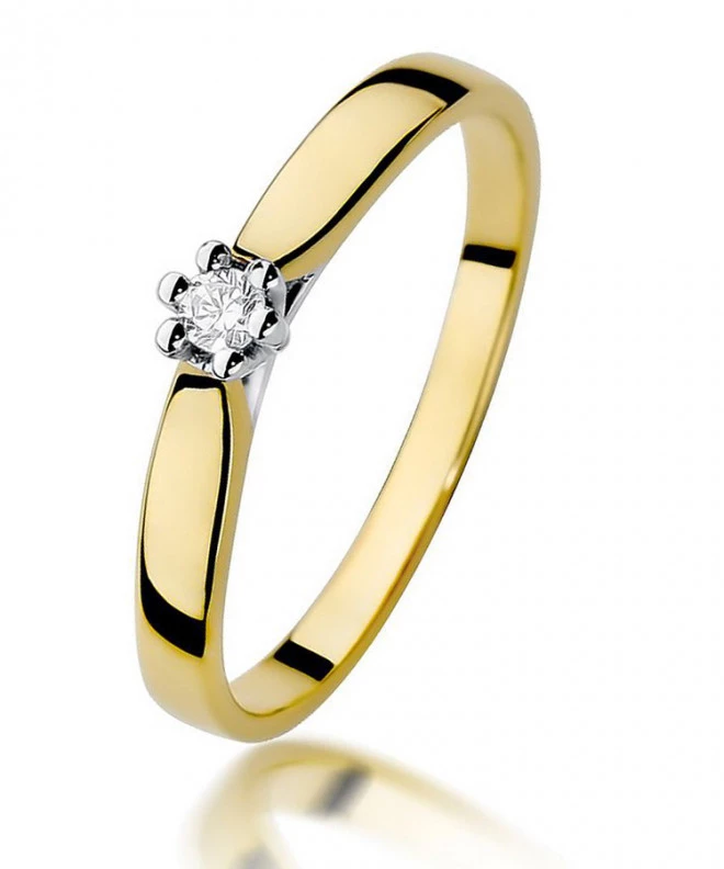 Pierścionek Bonore Simple Maggioraze złota próby 585 z diamentem 0,04 ct 81059
