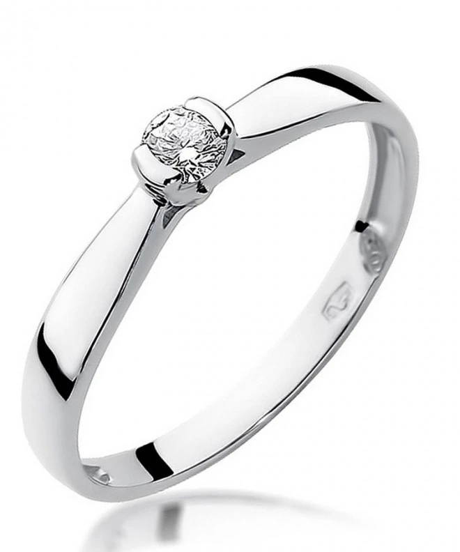 Pierścionek Bonore Simple Casaranoz białego złota próby 585 z diamentem 0,1 ct 108885
