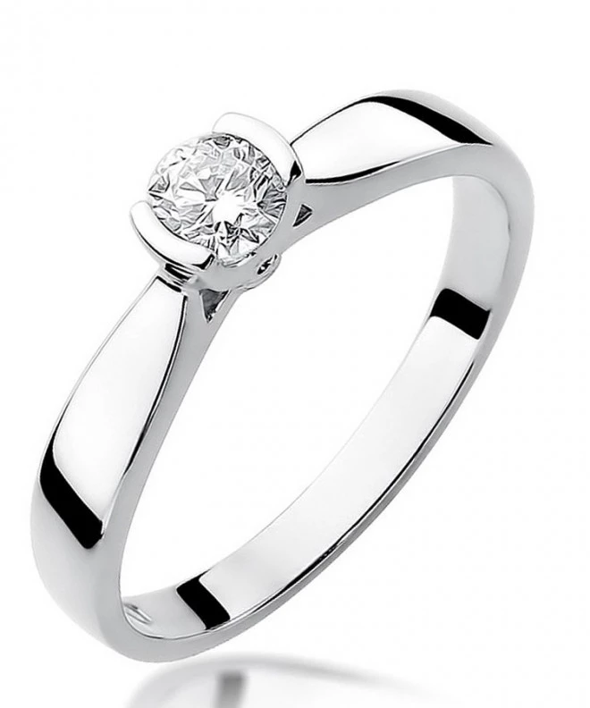 Pierścionek Bonore Elegant Viddalbaz białego złota próby 585 z diamentem 0,3 ct 115101