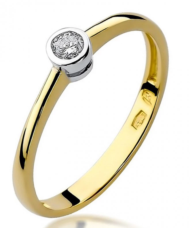 Pierścionek Bonore Simple Cavagliàze złota próby 585 z diamentem 0,1 ct 83111