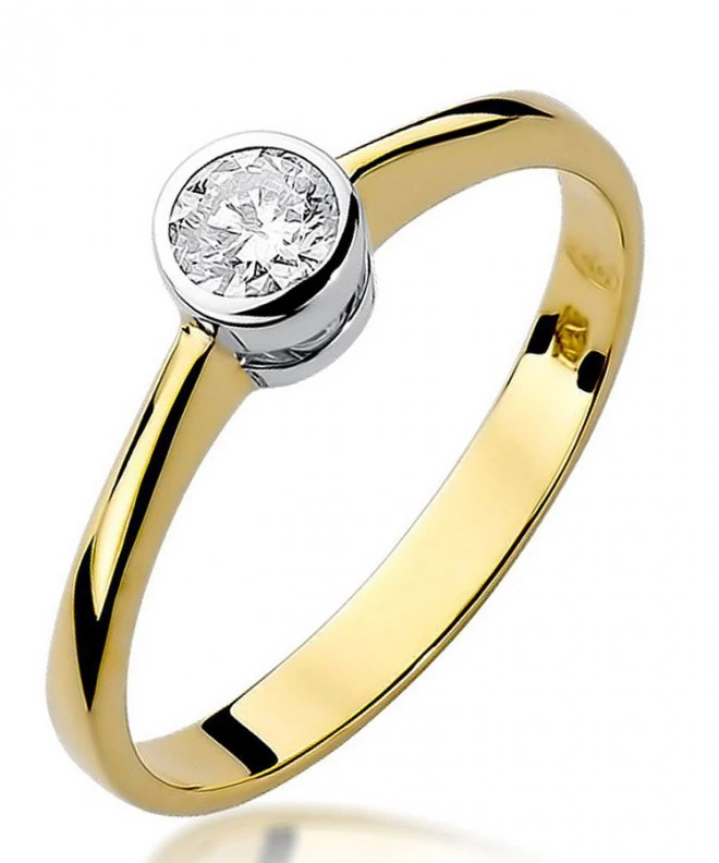 Pierścionek Bonore Elegant Polavenoze złota próby 585 z diamentem 0,3 ct 88258