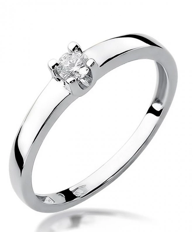 Pierścionek Bonore Simple Guagnanoz białego złota próby 585 z diamentem 0,08 ct 108888