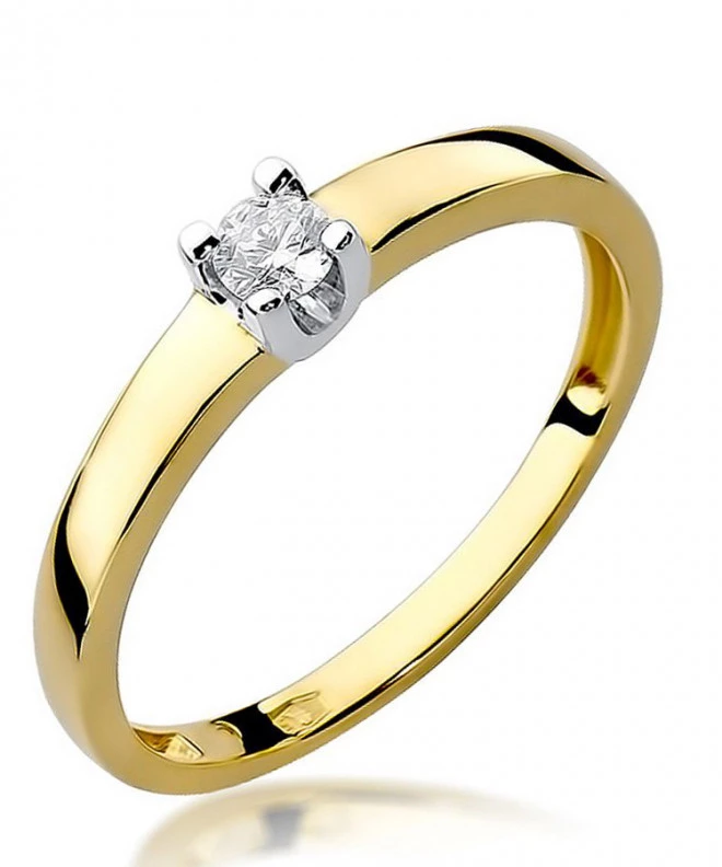 Pierścionek Bonore Simple Cerrioneze złota próby 585 z diamentem 0,08 ct 83112