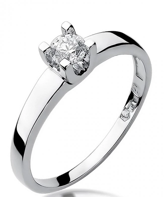 Pierścionek Bonore Elegant Galtellìz białego złota próby 585 z diamentem 0,3 ct 115103