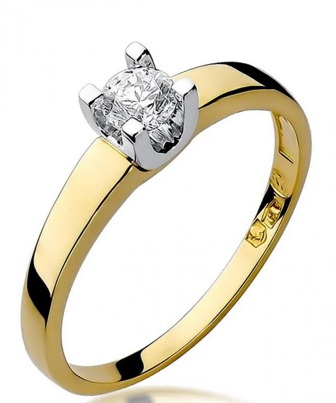 Pierścionek Bonore Elegant Pompianoze złota próby 585 z diamentem 0,3 ct 89251