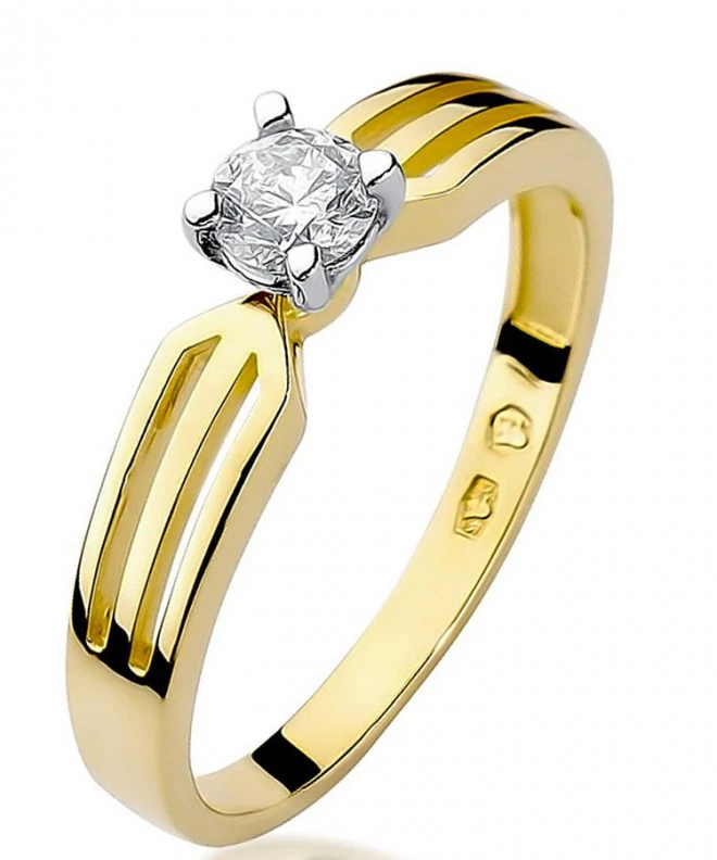 Pierścionek Bonore Elegant Ciseranoze złota próby 585 z diamentem 0,25 ct 87230