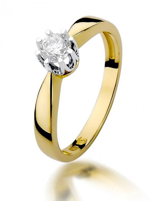 Pierścionek Bonore Elegant Prevalleze złota próby 585 z diamentem 0,3 ct 89253