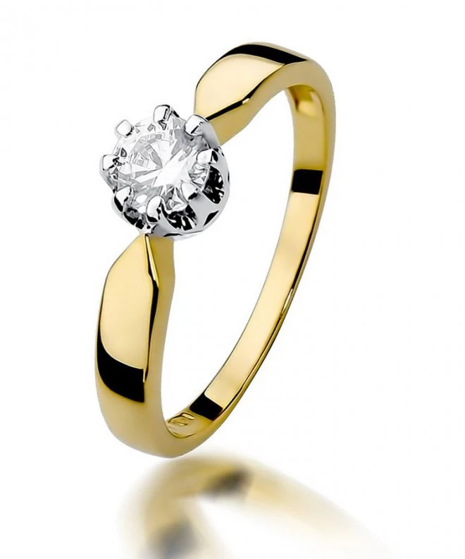 Pierścionek Bonore Elegant Quintanoze złota próby 585 z diamentem 0,4 ct 89282