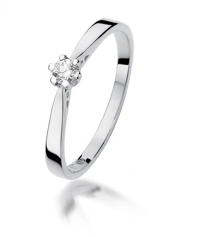 Pierścionek Bonore Simple Parabitaz białego złota próby 585 z diamentem 0,1 ct 109881