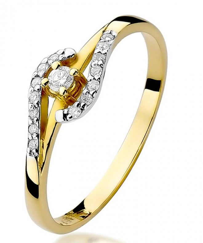Pierścionek Bonore Crystal Cantelloze złota próby 585 z diamentem 0,04 ct 85157