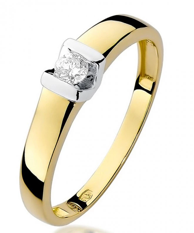 Pierścionek Bonore Simple Bognancoze złota próby 585 z diamentem 0,1 ct 84113