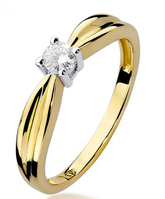 Pierścionek Bonore Elegant Grantolaze złota próby 585 z diamentem 0,15 ct 85163