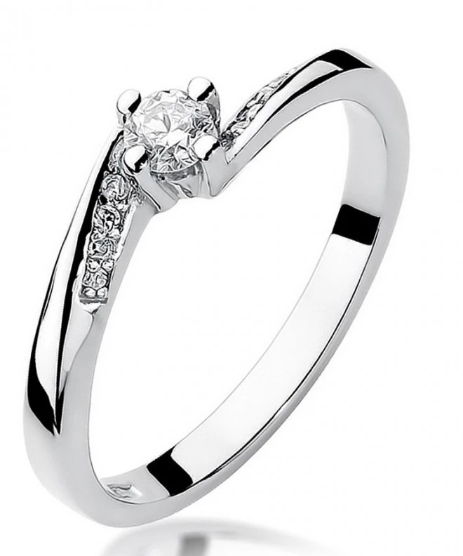 Pierścionek Bonore Crystal Rosazzaz białego złota próby 585 z diamentem 0,15 ct 113036