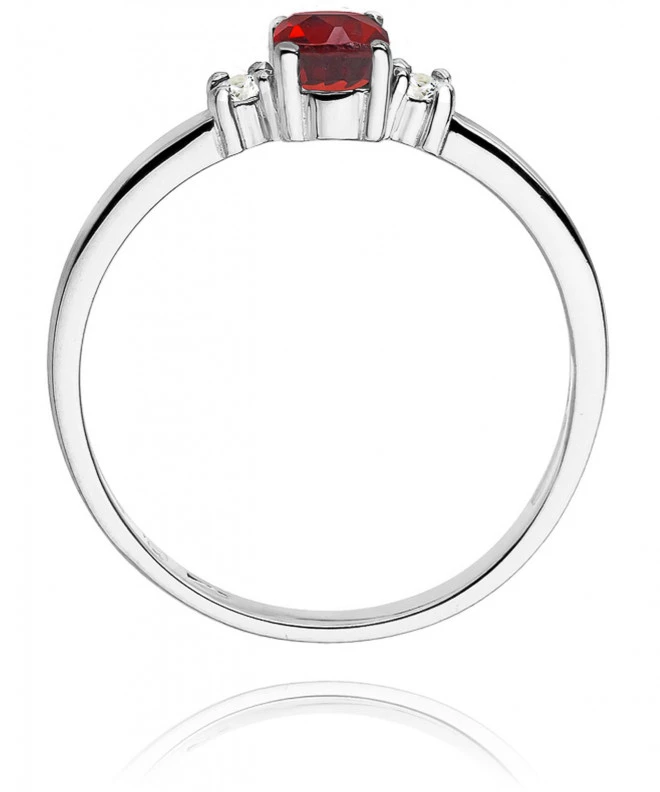 Pierścionek Bonore Simple Millesimoz białego złota próby 585 z rubinem 0,6 ct 121365