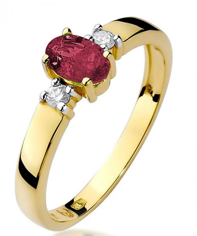 Pierścionek Bonore Crystal Trebaselegheze złota próby 585 z rubinem 0,6 ct 95442
