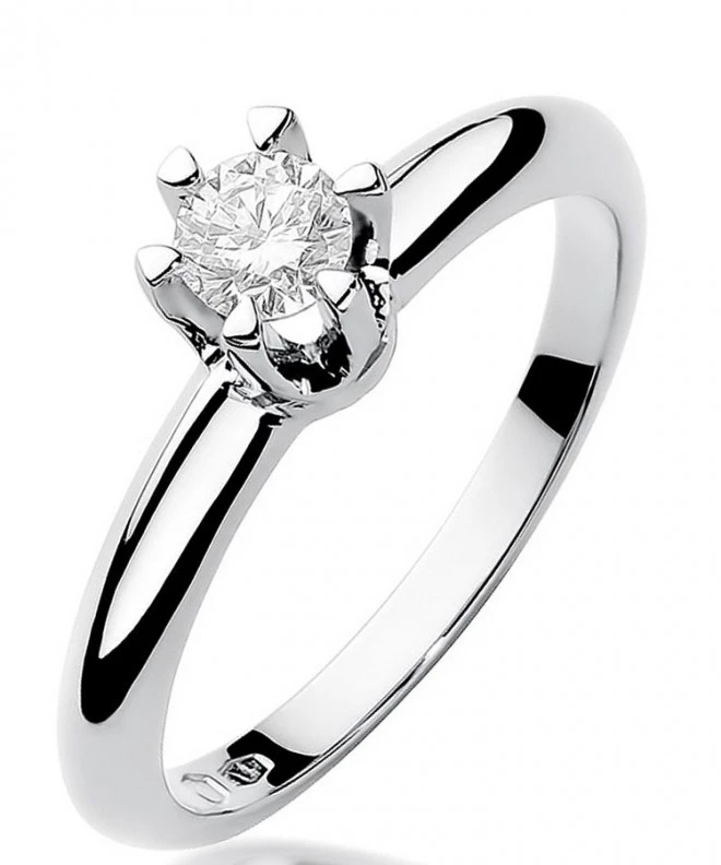 Pierścionek Bonore Elegant Armungiaz białego złota próby 585 z diamentem 0,3 ct 115109