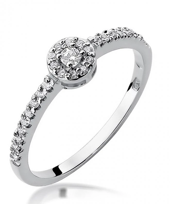 Pierścionek Bonore Crystal Sopranaz białego złota próby 585 z diamentem 0,05 ct 113037