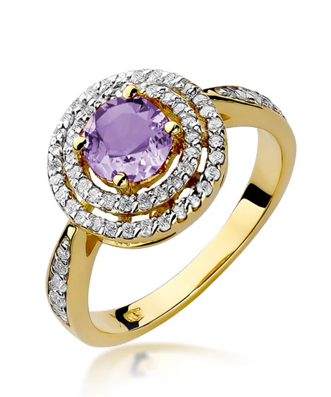 Pierścionek Bonore Midnight Nomaglioze złota próby 585 z ametystem 0,9 ct 79459