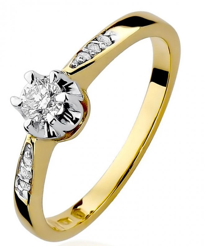 Pierścionek Bonore Crystal Medolagoze złota próby 585 z diamentem 0,2 ct 88222