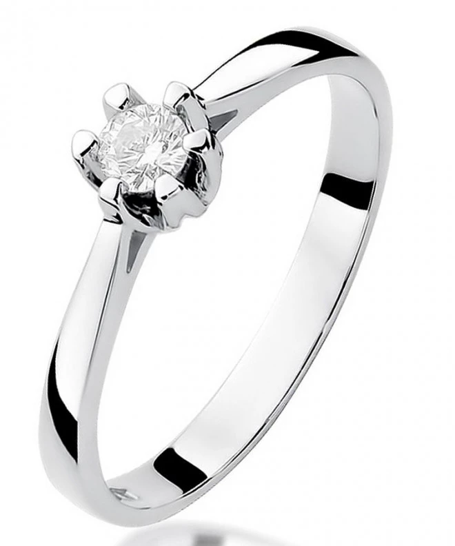 Pierścionek Bonore Simple Cotroneiz białego złota próby 585 z diamentem 0,12 ct 112006