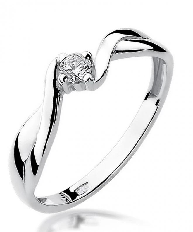 Pierścionek Bonore Midnight Melazzoz białego złota próby 585 z diamentem 0,08 ct 108870