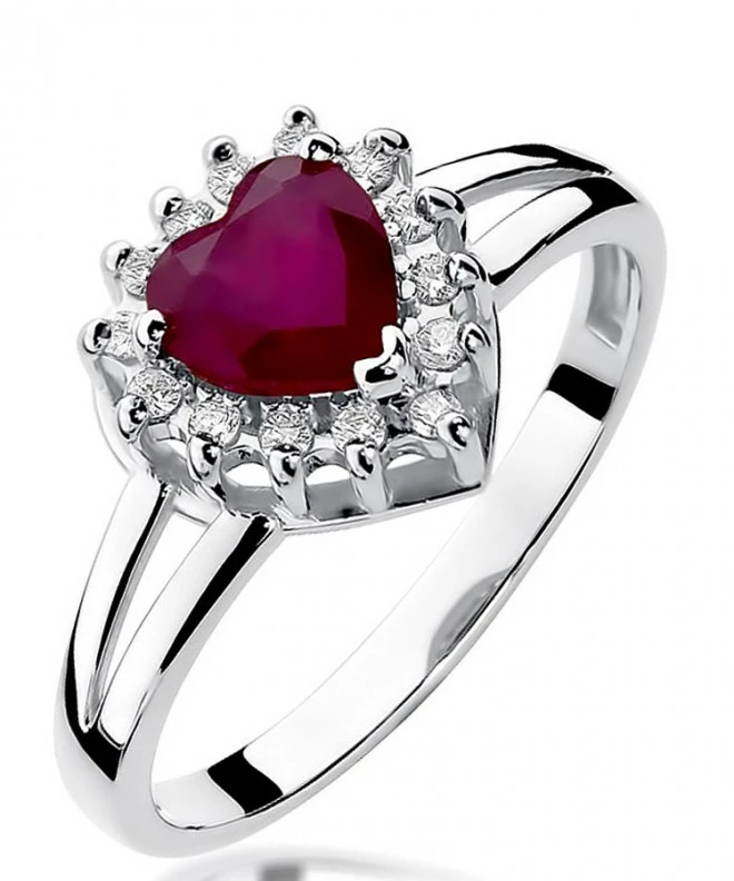 Pierścionek Bonore Love Torrigliaz białego złota próby 585 z rubinem 1,1 ct 121373